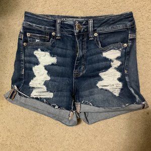 American Eagle High Rise Shortie Jean Shorts